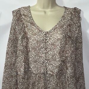 Moon Orchid Flowy Blouse, Size XL.